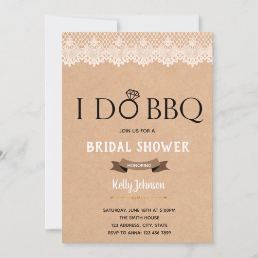 Invitation de douche Kraft I do Bbq (Devant)