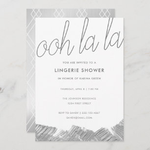 Invitation de douche Lingerie Brush Silver moderne