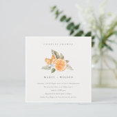 Invitation de douche minimal Boho Boho Foliage cou (Debout devant)