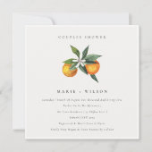 Invitation de douche minimal orange (Devant)