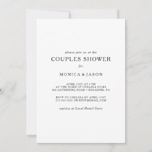 Invitation de douche minimaliste classique Couples