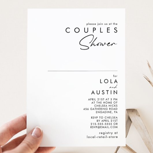 Invitation de douche minimaliste moderne Couples