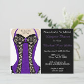 Invitation de douche noire et violette Corset Ling (Debout devant)
