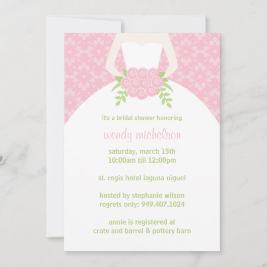 Invitation de douche nuptiale (Devant)