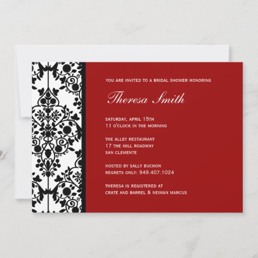 Invitation de douche nuptiale (Devant)