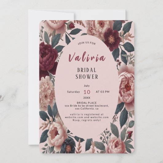 Invitation de douche nuptiale (Devant)