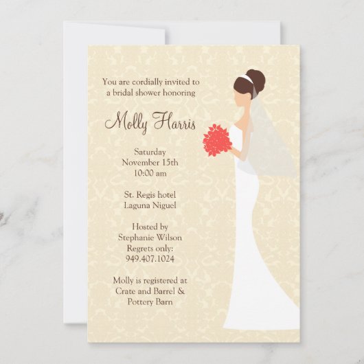 Invitation de douche nuptiale (Devant)