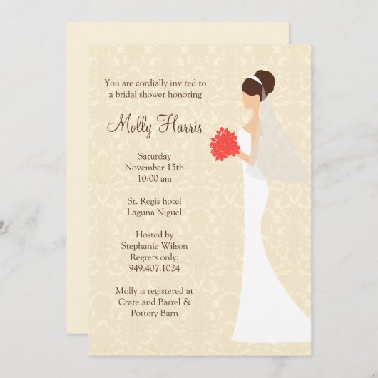 Invitation de douche nuptiale (Devant / Derrière)