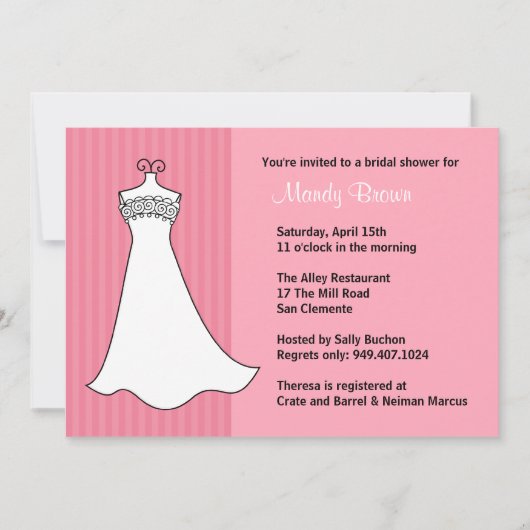 Invitation de douche nuptiale (Devant)