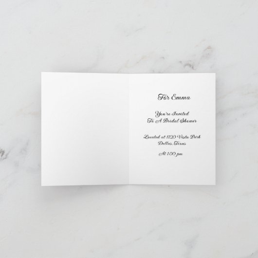 Invitation de douche nuptiale (Intérieur)