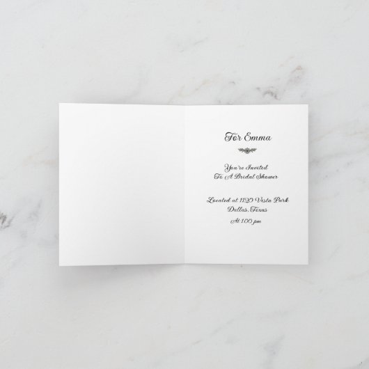 Invitation de douche nuptiale (Intérieur)