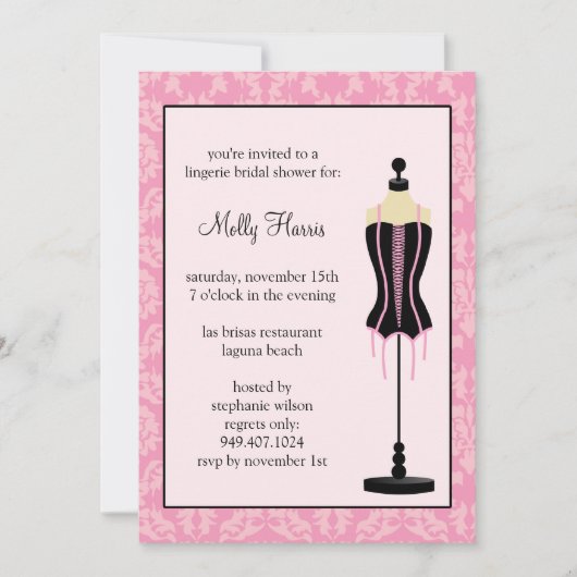 Invitation de douche nuptiale (Devant)