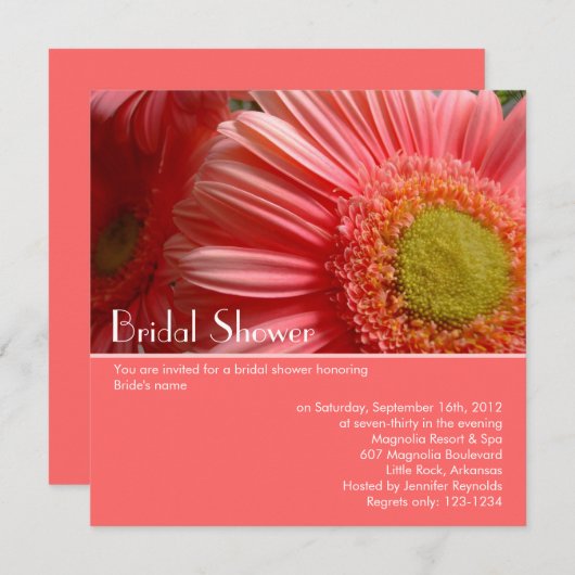 Invitation de douche nuptiale (Devant / Derrière)