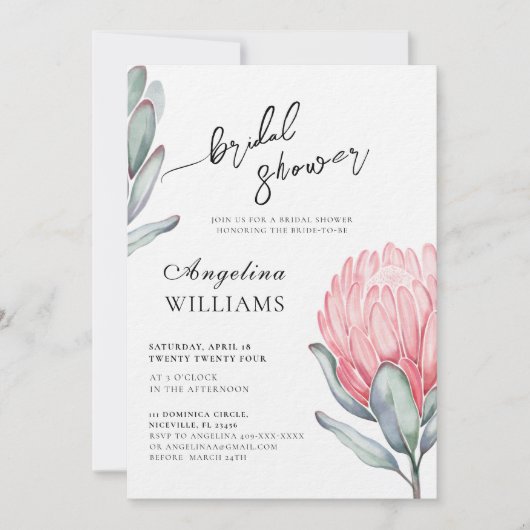 Invitation de douche nuptiale (Devant)