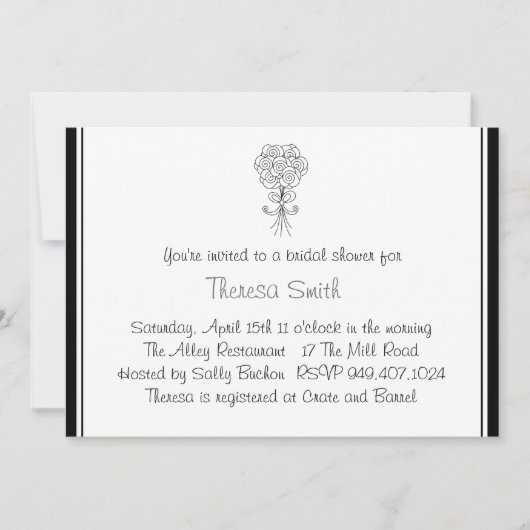 Invitation de douche nuptiale (Devant)