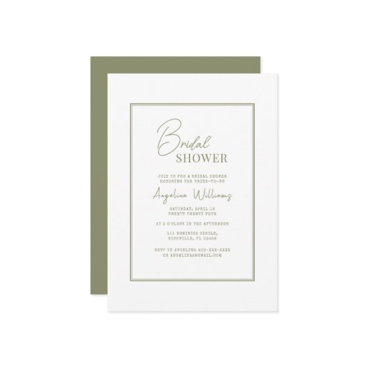 Invitation de douche nuptiale (Devant/Arrière en situation)