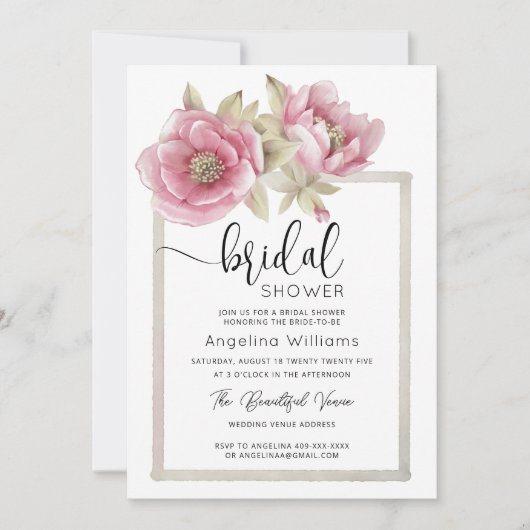 Invitation de douche nuptiale (Devant)