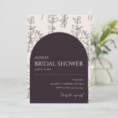 Invitation de douche nuptiale à arc floral chic mo (Debout devant)