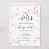 Invitation de douche nuptiale à arc rose, manquez  (Devant / Derrière)