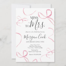 Invitation de douche nuptiale à arc rose, manquez 