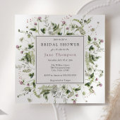 Invitation de douche nuptiale à cadre Fleur sauvag
