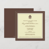 Invitation de douche nuptiale à cadre simple (ivoi (Devant / Derrière)