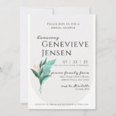 Invitation de douche nuptiale à feuilles modernes (Devant)