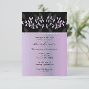 Invitation de douche nuptiale à feuilles violettes