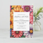 Invitation de douche nuptiale à fleurs Chrysanthem (Debout devant)