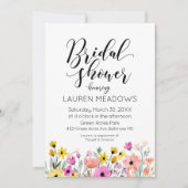 Invitation de douche nuptiale à fleurs d'aquarelle (Devant)