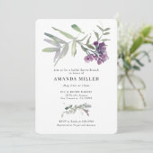 Invitation de douche nuptiale à fleurs violettes L (Debout devant)