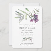 Invitation de douche nuptiale à fleurs violettes L (Devant)