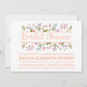 Invitation de douche nuptiale à la frontière flora (Devant)