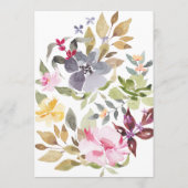 Invitation de douche nuptiale à l'aquarelle floral (Dos)