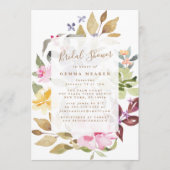 Invitation de douche nuptiale à l'aquarelle floral (Devant)