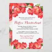 Invitation de douche nuptiale à l'aquarelle rouge (Devant / Derrière)