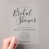 Invitation de douche nuptiale à script noir modern (In situ (ordinateur de poche))