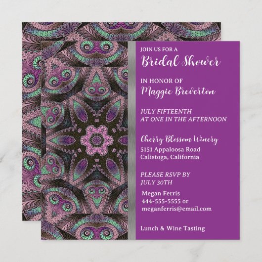 Invitation de douche nuptiale Abstraite (Devant / Derrière)