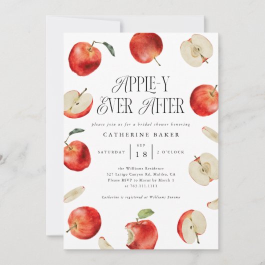 Invitation de douche nuptiale Apple (Devant)