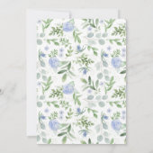 Invitation de douche nuptiale Aquarelle bleue (Dos)