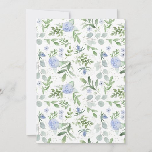 Invitation de douche nuptiale Aquarelle bleue (Dos)