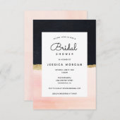 Invitation de douche nuptiale aquarelle moderne ro (Devant / Derrière)