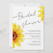 Invitation de douche nuptiale Aquarelle Tournesol (Devant)