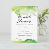 Invitation de douche nuptiale | Aquarelle verte (Debout devant)