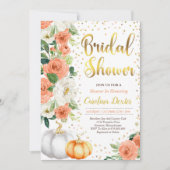 Invitation de douche nuptiale automne Blush Orange (Devant)