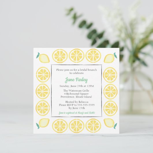 Invitation de douche nuptiale avec accent vert (Debout devant)