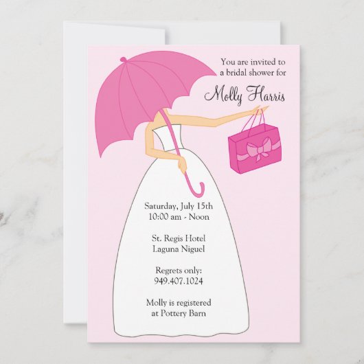 Invitation de douche nuptiale avec enveloppes corr (Devant)