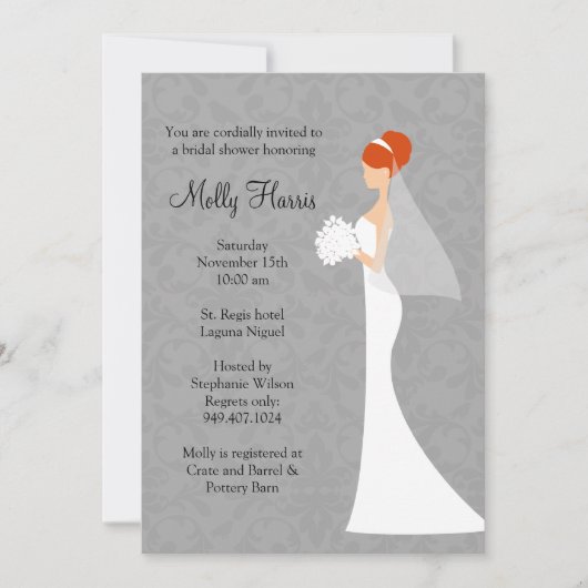Invitation de douche nuptiale avec enveloppes corr (Devant)