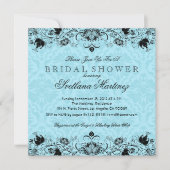 Invitation de douche nuptiale Black & Blue Damache (Devant)
