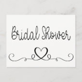 Invitation de douche nuptiale Black Coeurs blancs  (Devant)